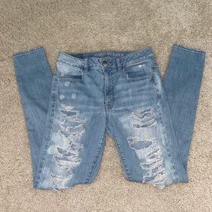 hi-rise american eagle ripped jeans
